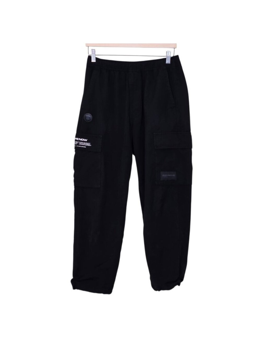 AAPE By A Bathing Ape Cargo Pants Men S Black Techwear Toggle Cuff BAPE Utility